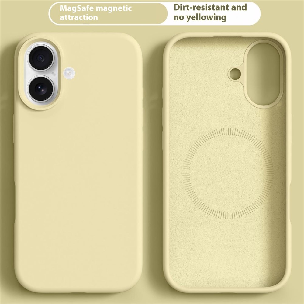  iPhone 17 Skal MagSafe Liquid Silikon Gul