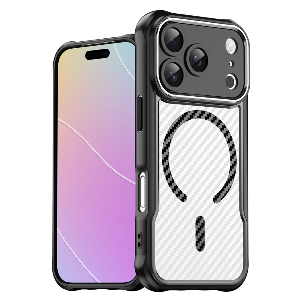  iPhone 17 Pro Skal MagSafe Kolfiber Textur Svart