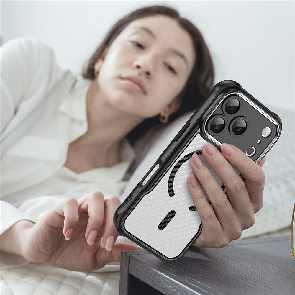  iPhone 17 Pro Skal MagSafe Kolfiber Textur Svart