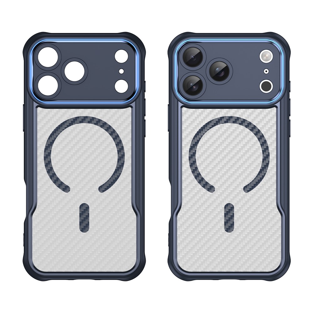  iPhone 17 Pro Max Skal MagSafe Kolfiber Textur Blå