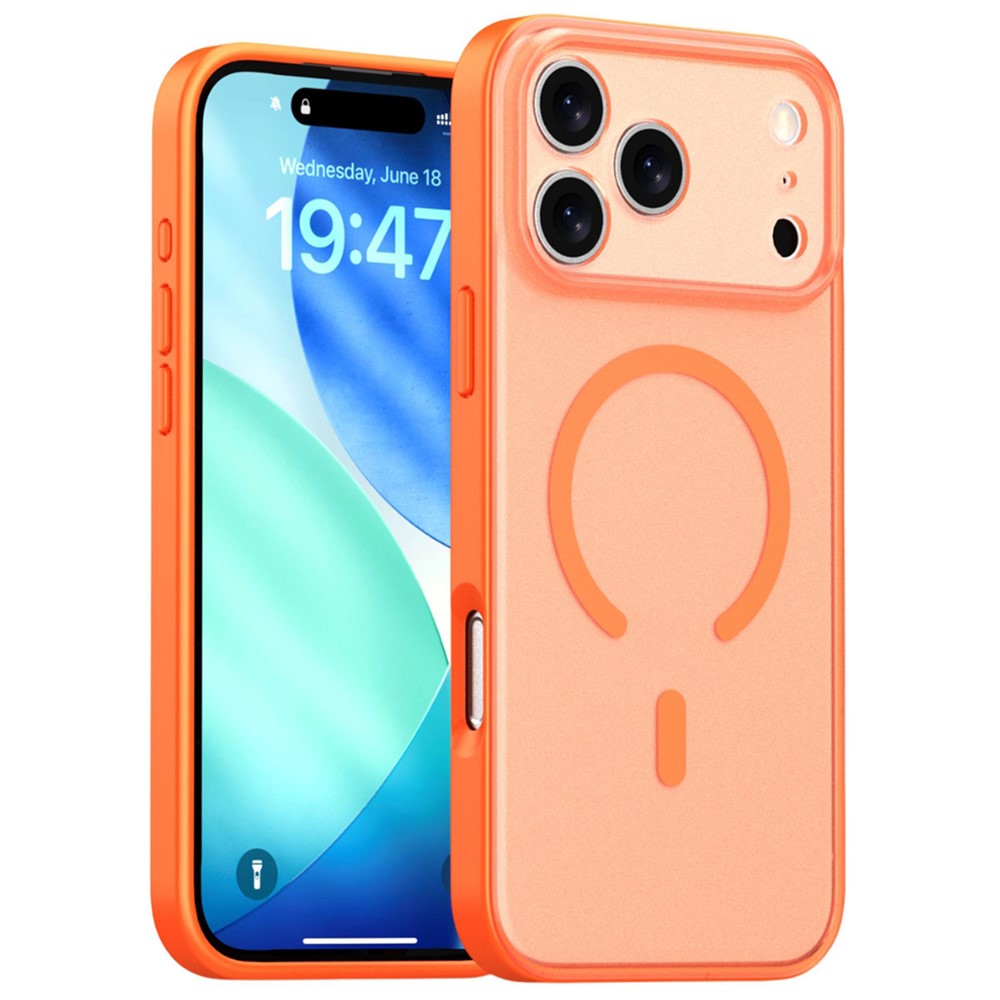  iPhone 17 Pro Skal MagSafe Skin Feel Frosted Orange