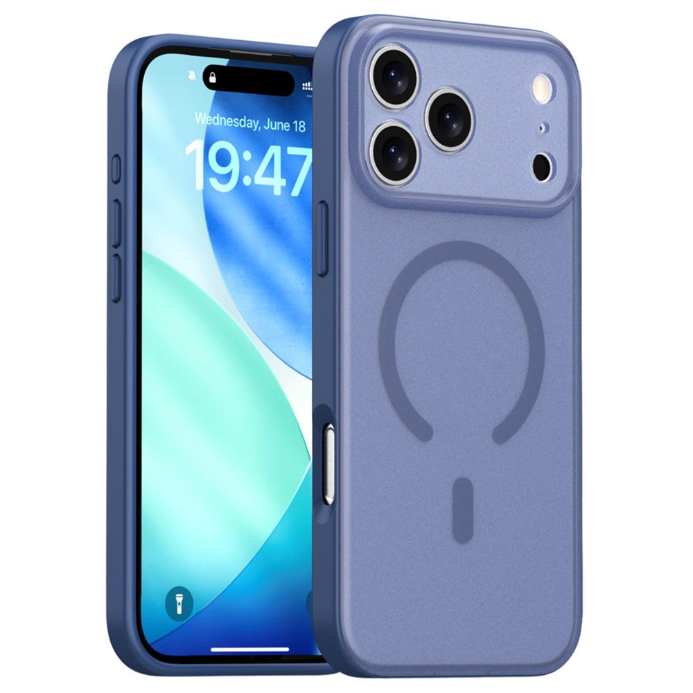  iPhone 17 Pro Skal MagSafe Skin Feel Frosted Blå