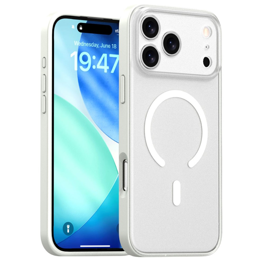  iPhone 17 Pro Skal MagSafe Skin Feel Frosted Vit