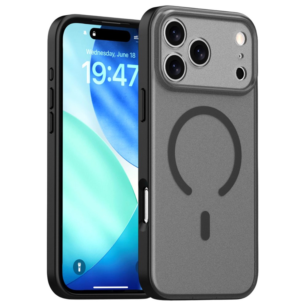  iPhone 17 Pro Skal MagSafe Skin Feel Frosted Svart