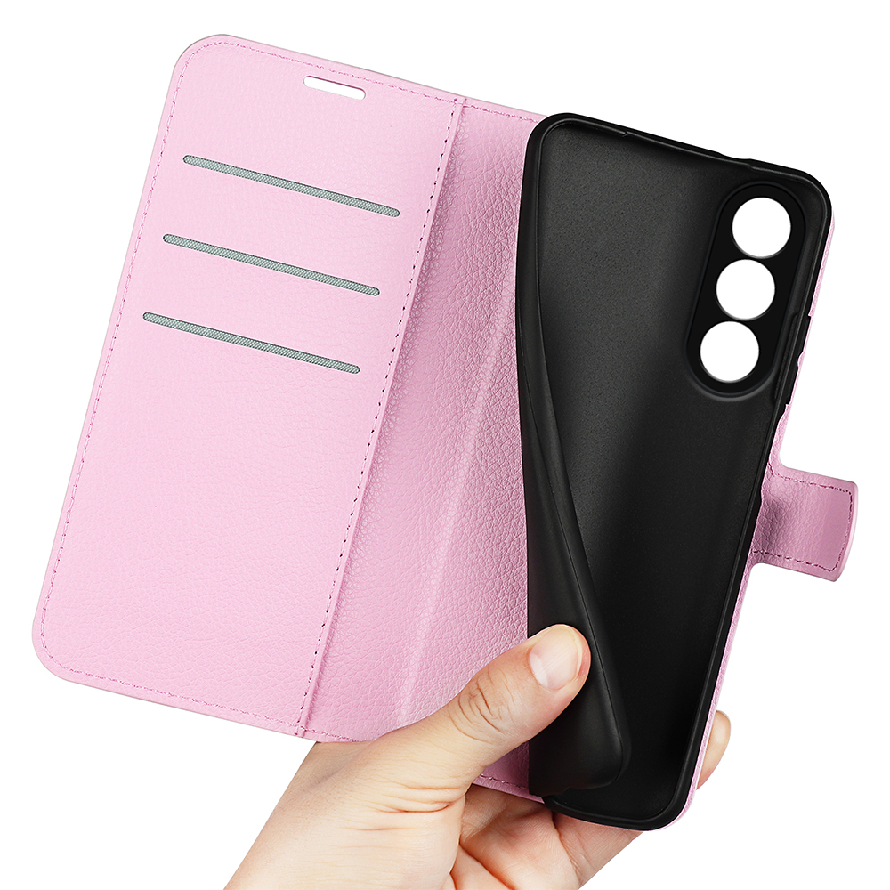  OnePlus Nord 5 5G Fodral Litchi Läder Ljus Rosa