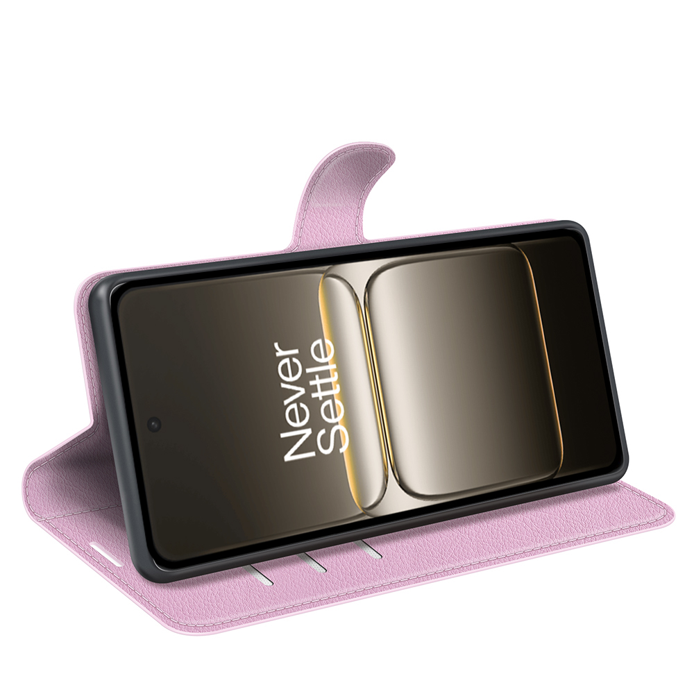 OnePlus Nord 5 5G Fodral Litchi Läder Ljus Rosa