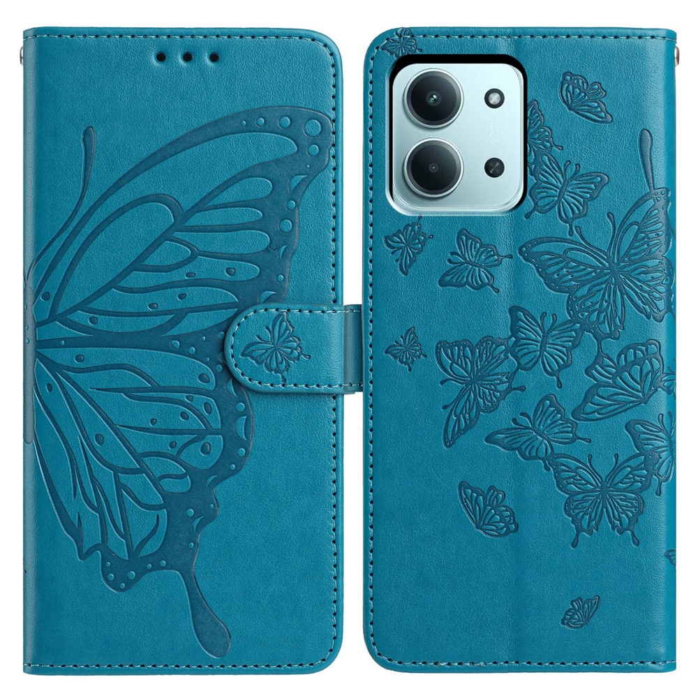  Xiaomi Redmi 15C Fodral Fjäril Tryck Blå