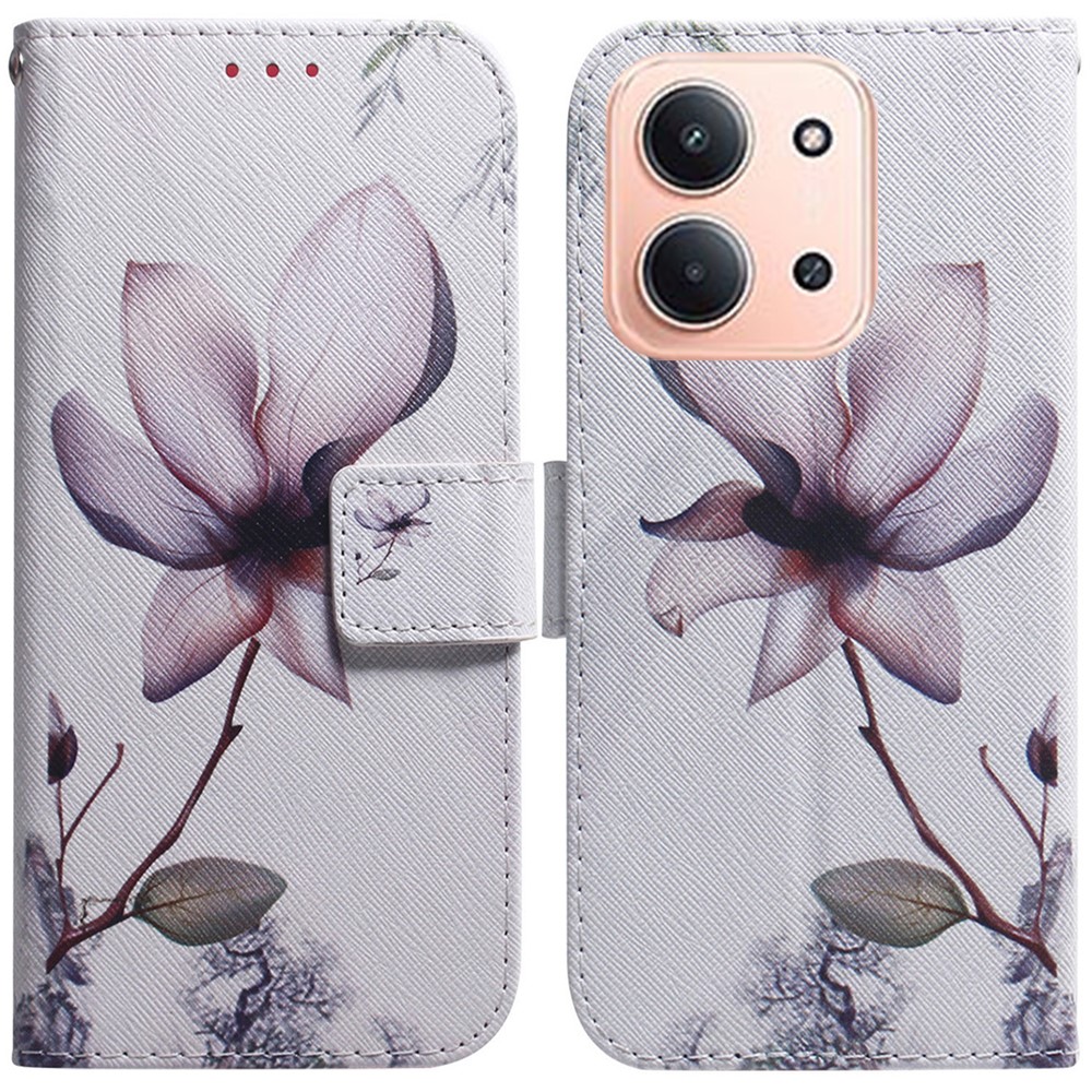  Xiaomi Redmi 15C Fodral Med Tryck Rosa Blomma