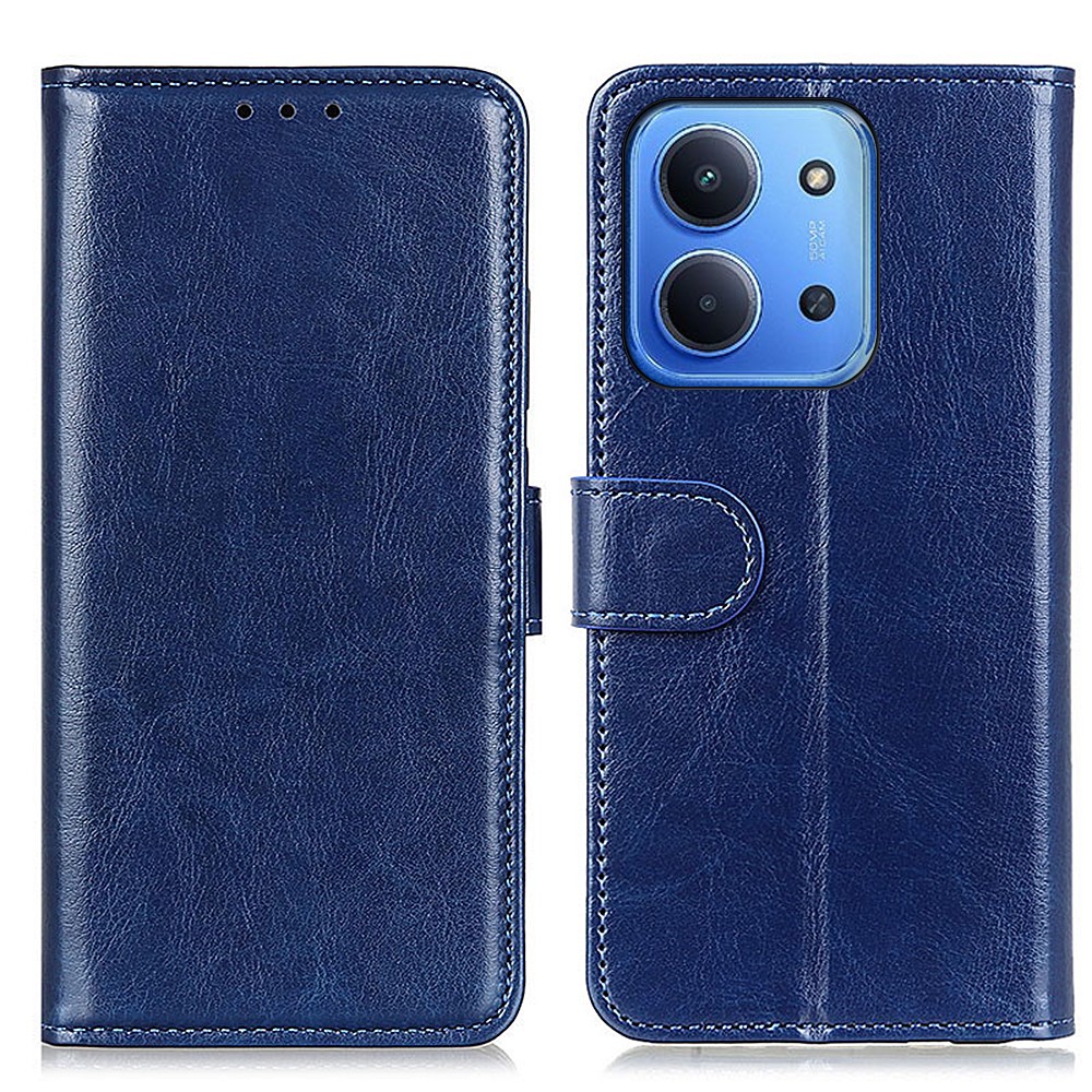  Xiaomi Redmi 15C Fodral Crazy Horse Läder Blå