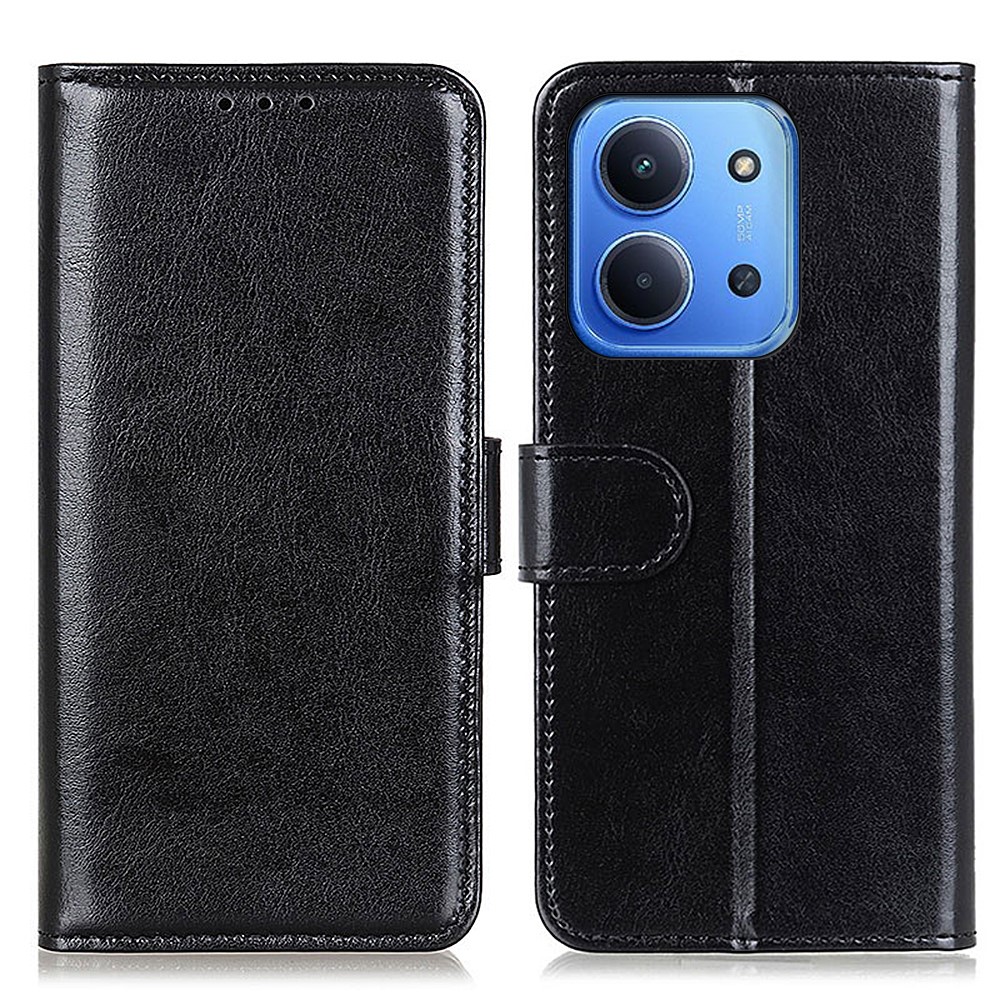  Xiaomi Redmi 15C Fodral Crazy Horse Läder Svart