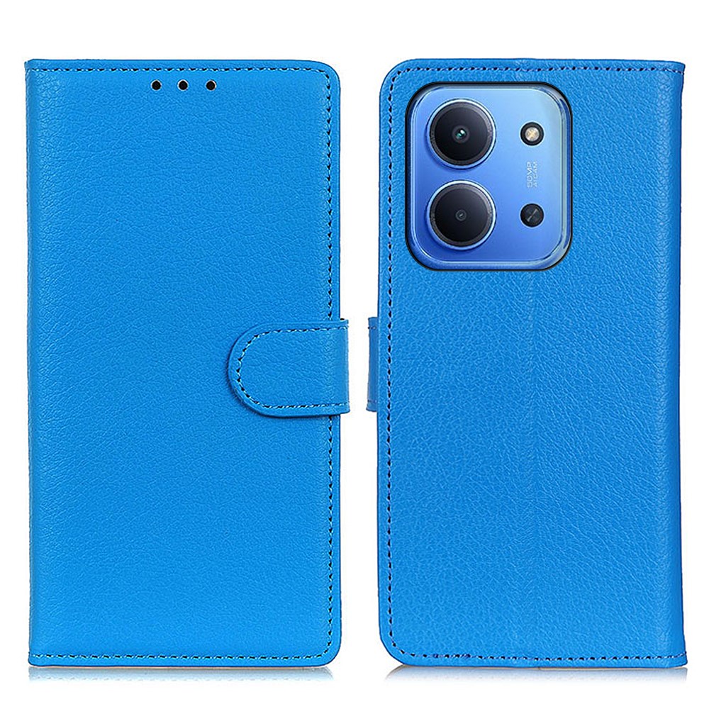  Xiaomi Redmi 15C Fodral Litchi Läder Blå