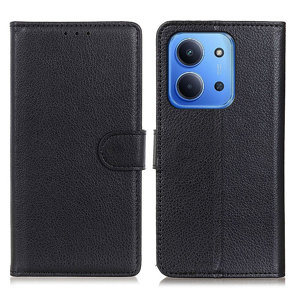  Xiaomi Redmi 15C Fodral Litchi Läder Svart