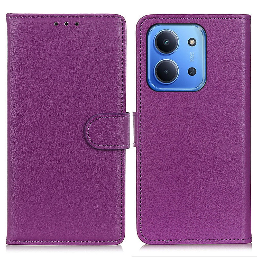  Xiaomi Redmi 15C Fodral Litchi Läder Lila