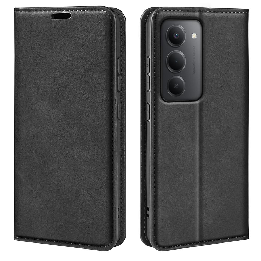  Xiaomi Redmi 15 Fodral Skin Touch Läder Svart