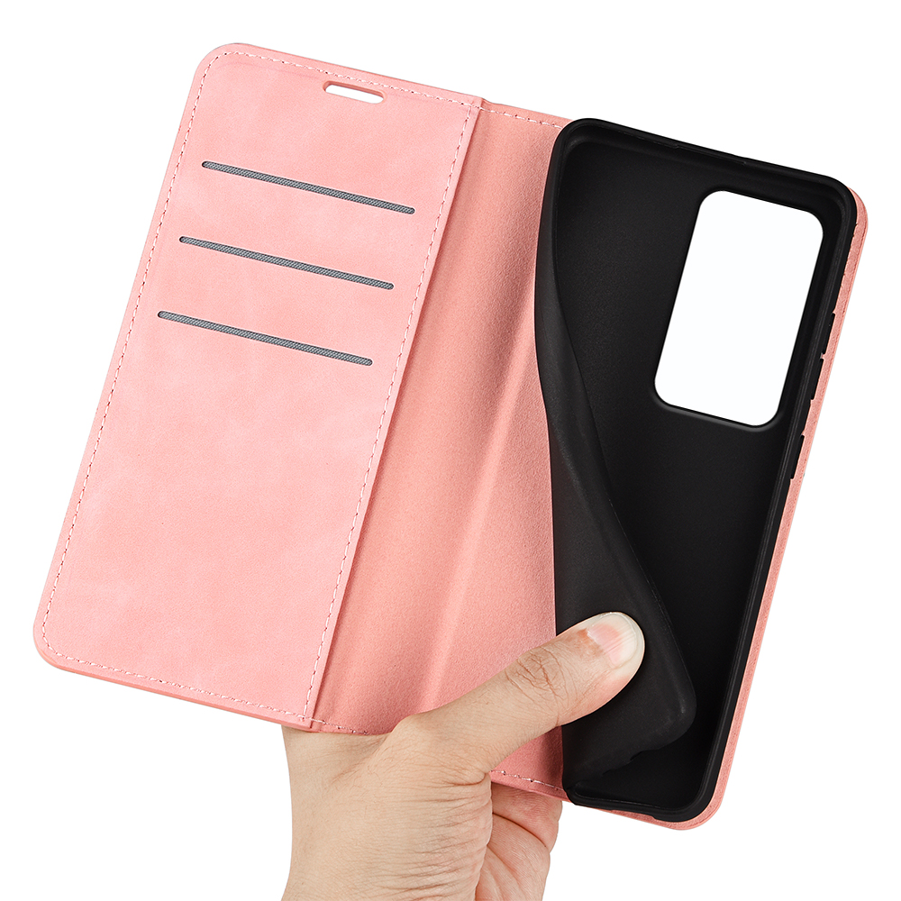  Xiaomi Redmi 15 Fodral Skin Touch Läder Rosa