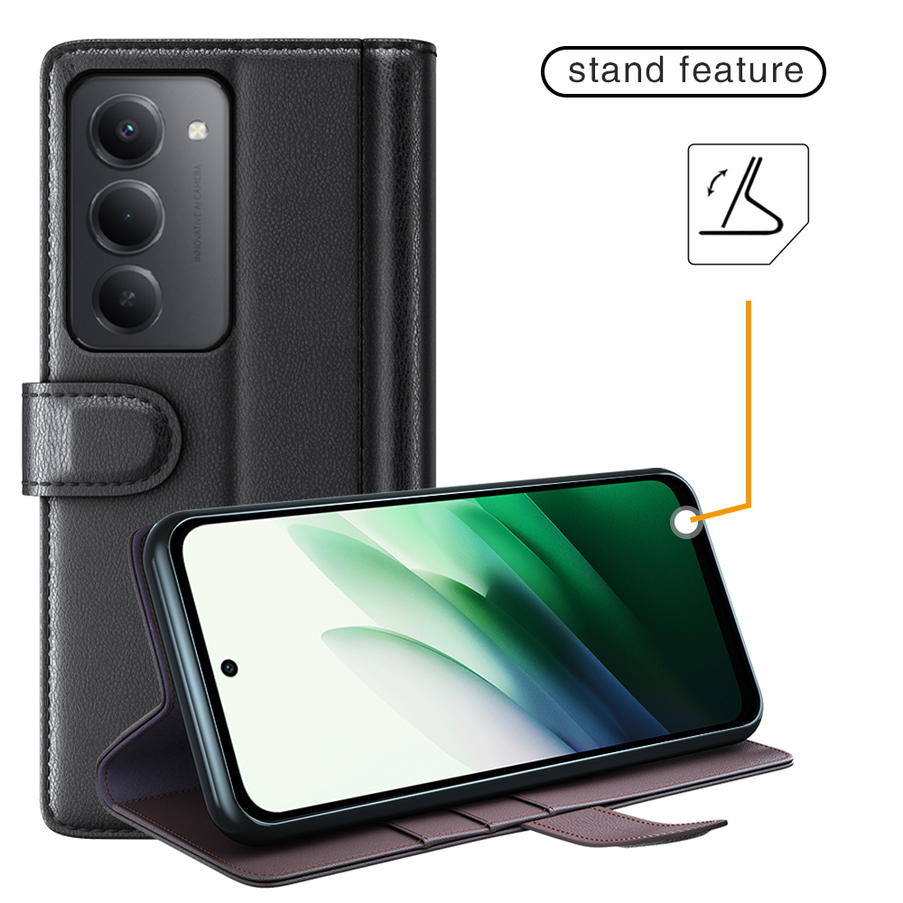  Xiaomi Redmi 15 Fodral Premium Äkta Läder Svart