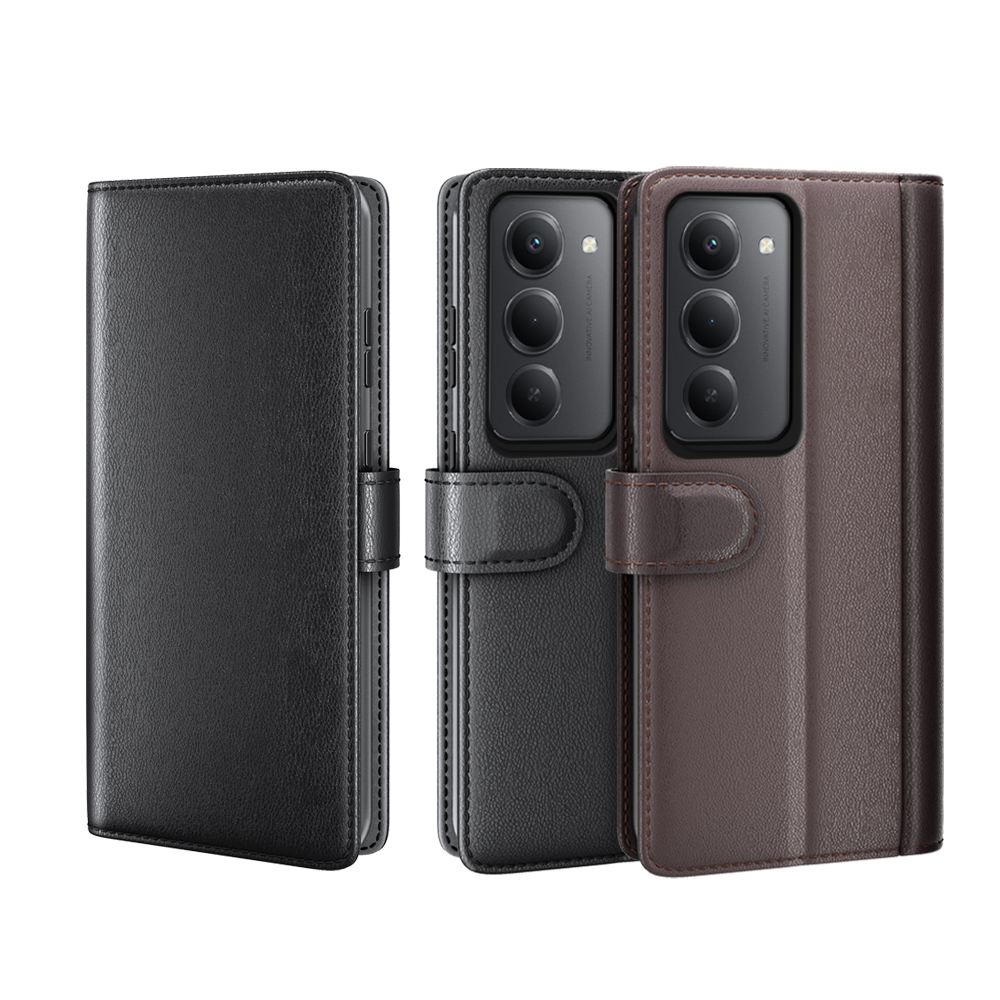  Xiaomi Redmi 15 Fodral Premium Äkta Läder Svart
