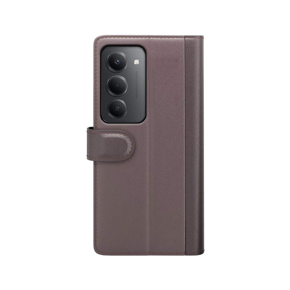  Xiaomi Redmi 15 Fodral Premium Äkta Läder Brun