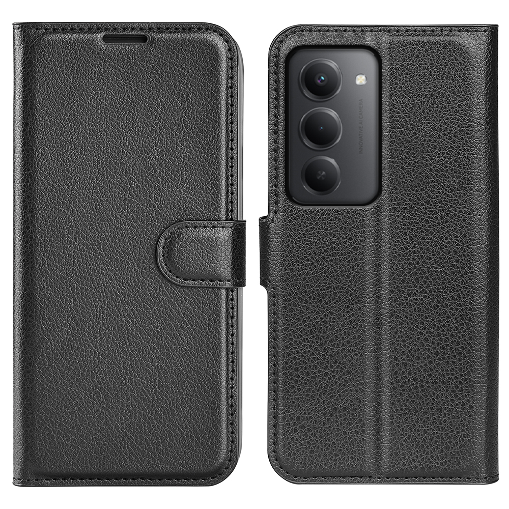  Xiaomi Redmi 15 Fodral Litchi Läder Svart