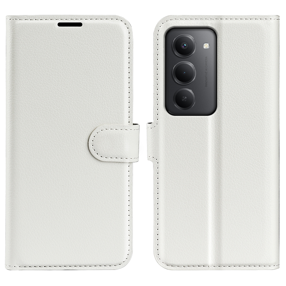  Xiaomi Redmi 15 Fodral Litchi Läder Vit