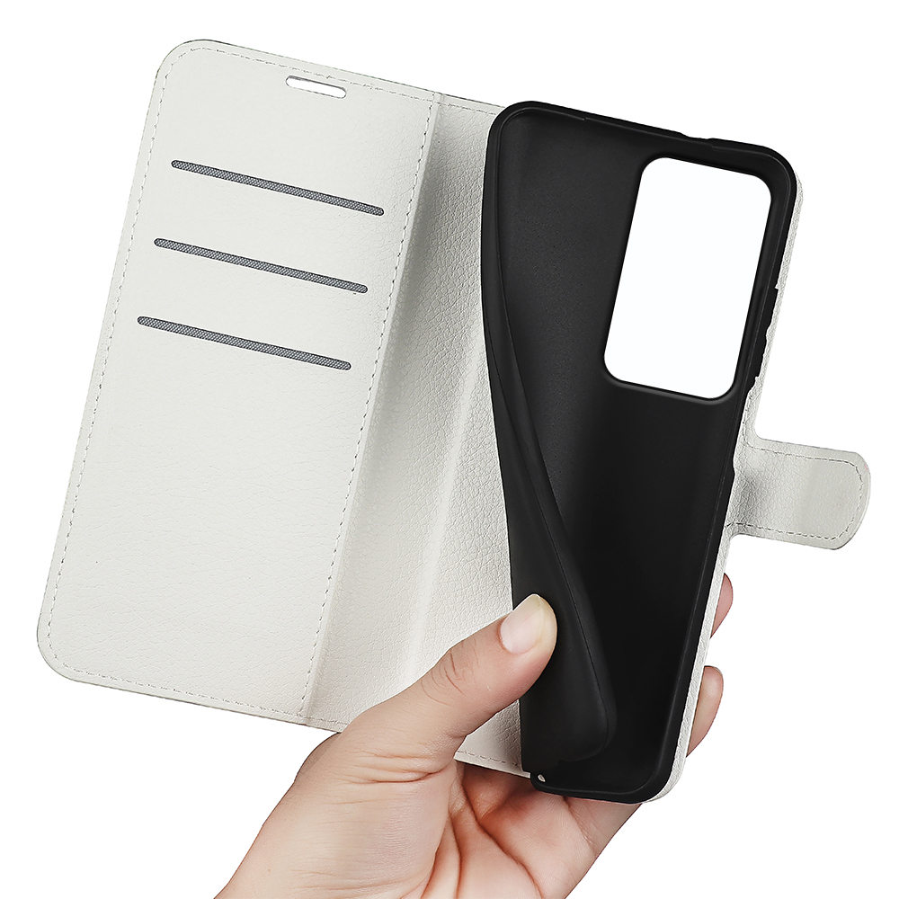  Xiaomi Redmi 15 Fodral Litchi Läder Vit