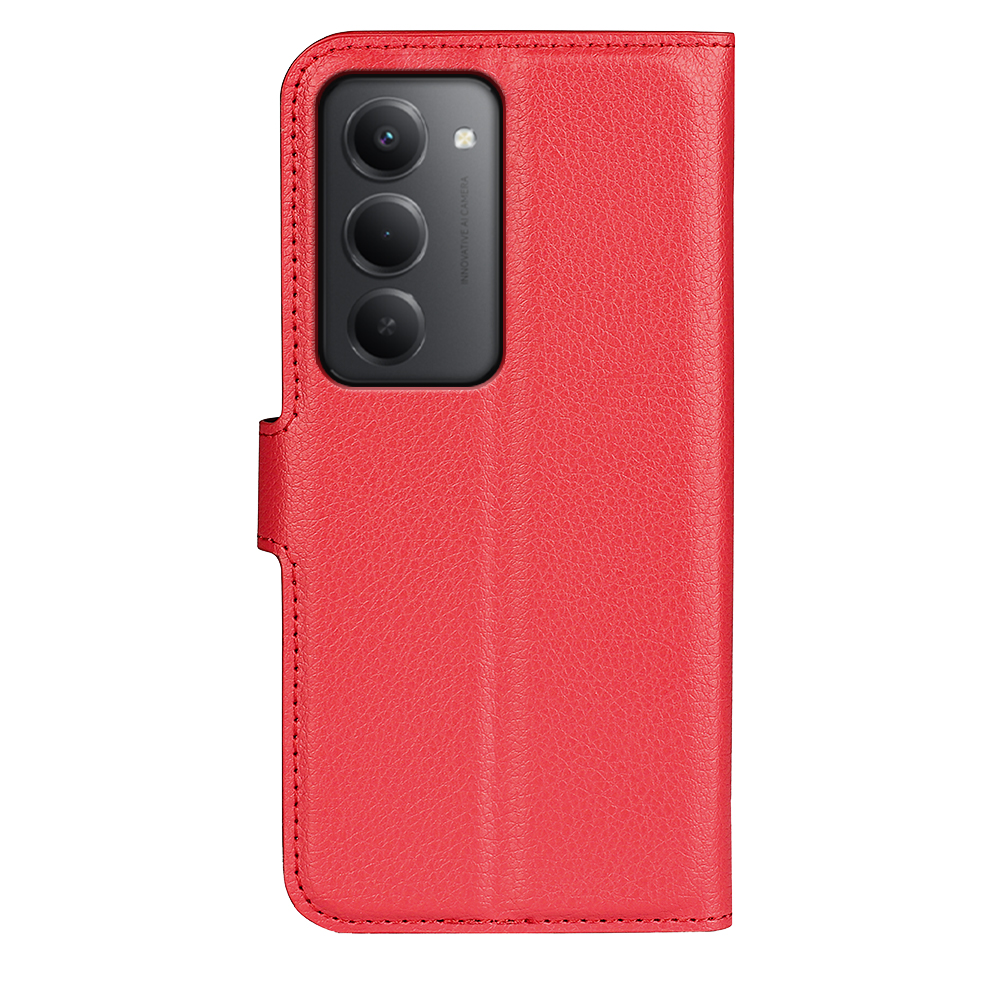  Xiaomi Redmi 15 Fodral Litchi Läder Röd