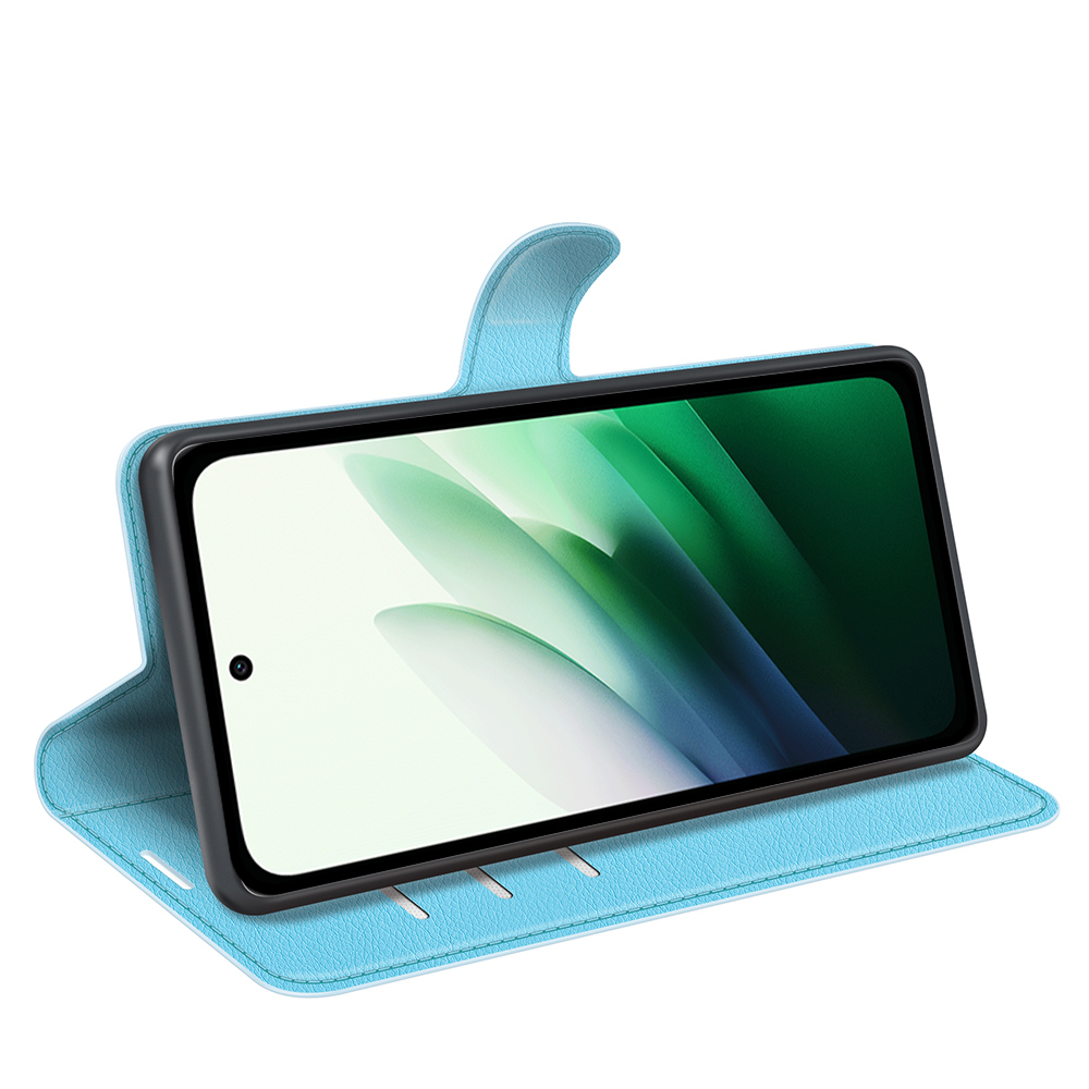  Xiaomi Redmi 15 Fodral Litchi Läder Blå