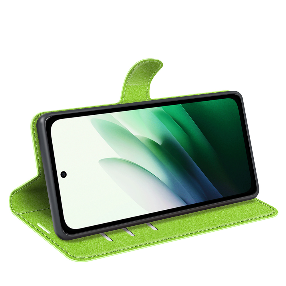  Xiaomi Redmi 15 Fodral Litchi Läder Grön