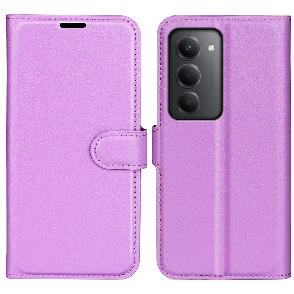  Xiaomi Redmi 15 Fodral Litchi Läder Lila