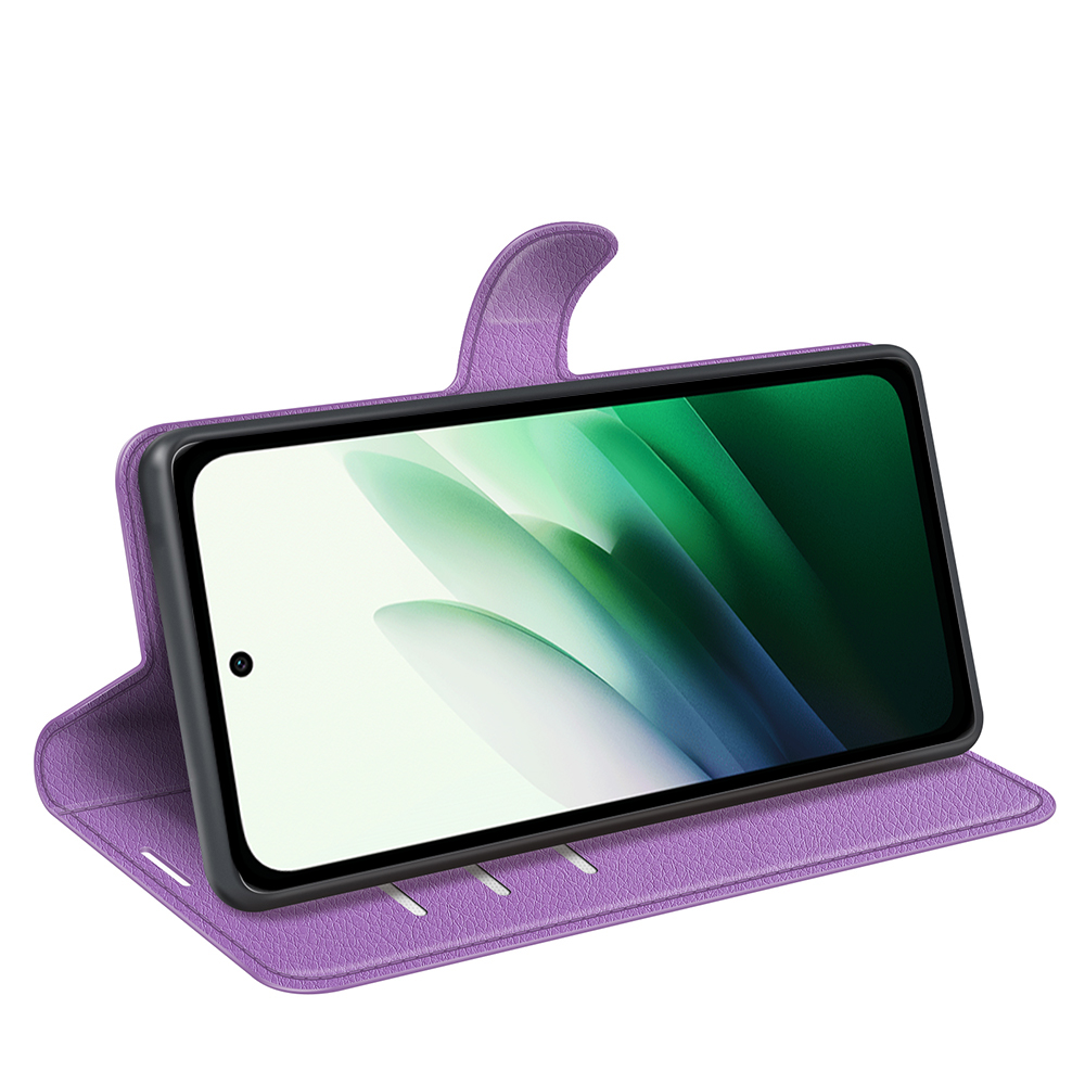  Xiaomi Redmi 15 Fodral Litchi Läder Lila