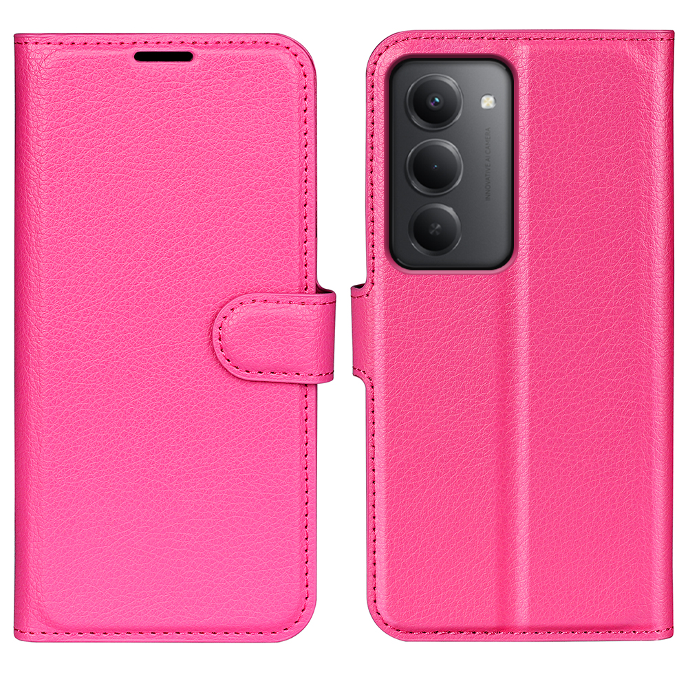  Xiaomi Redmi 15 Fodral Litchi Läder Rosa