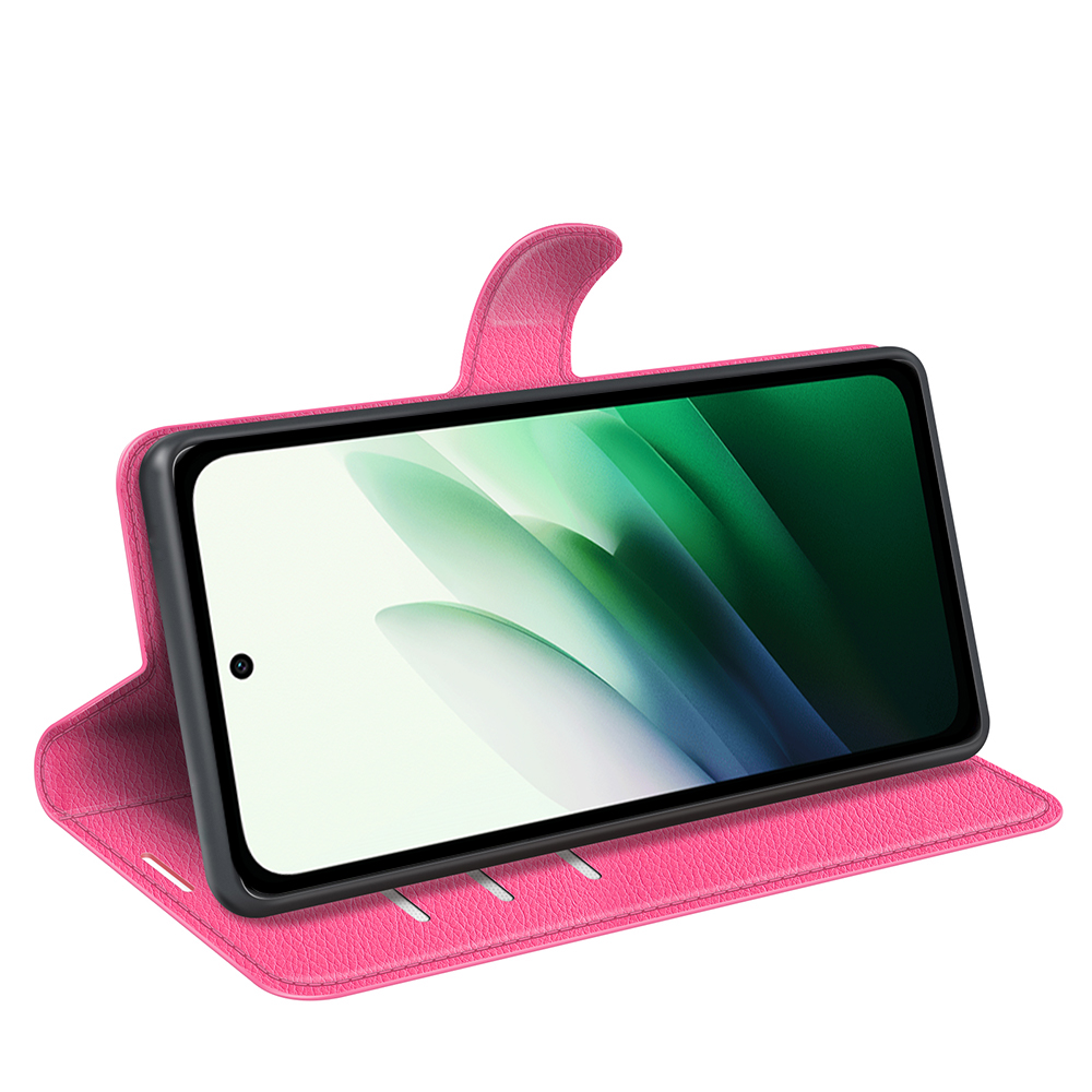  Xiaomi Redmi 15 Fodral Litchi Läder Rosa