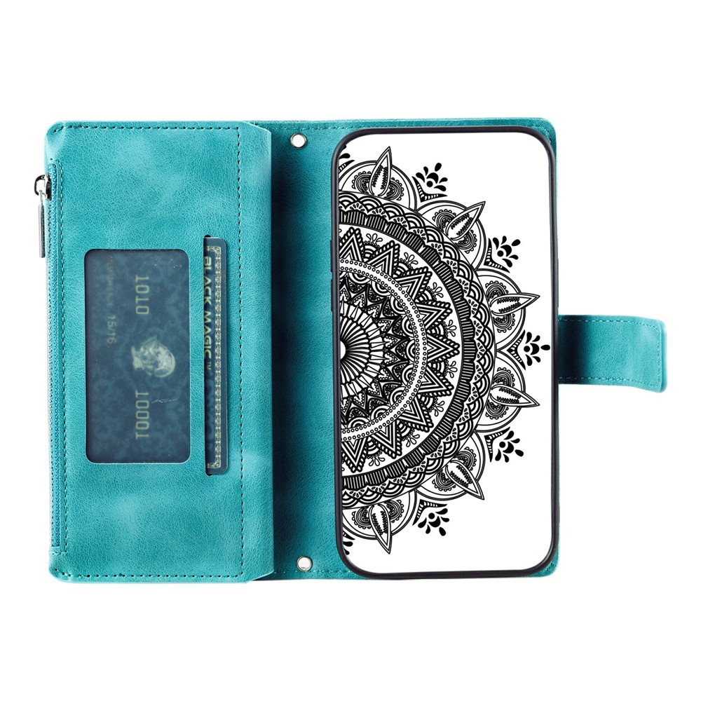  Xiaomi Redmi 15 Fodral Mandala Läder Grön