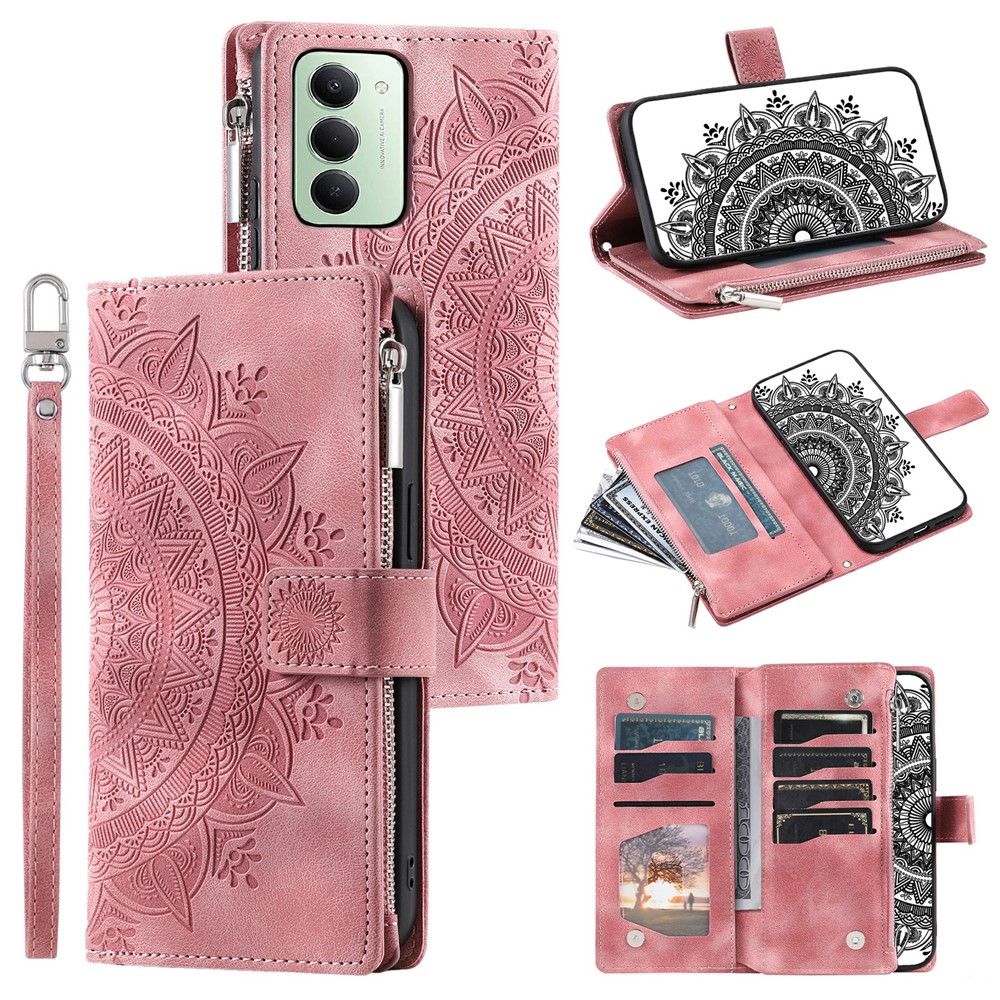  Xiaomi Redmi 15 Fodral Mandala Läder Roséguld