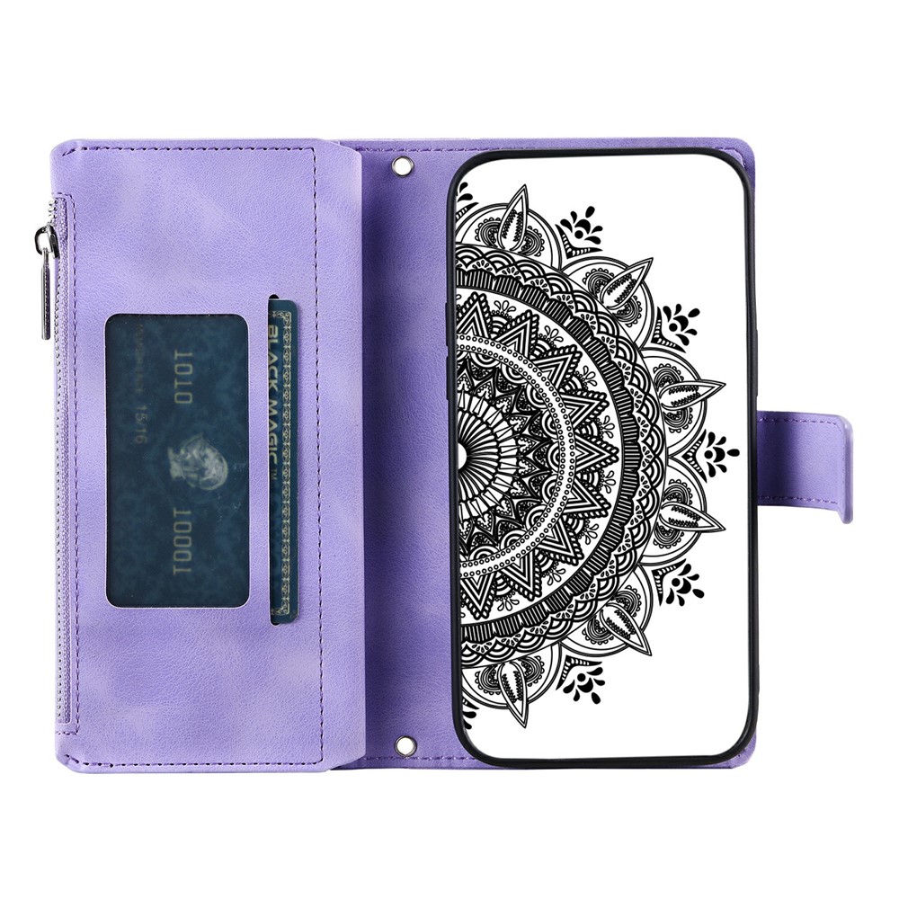  Xiaomi Redmi 15 Fodral Mandala Läder Lila