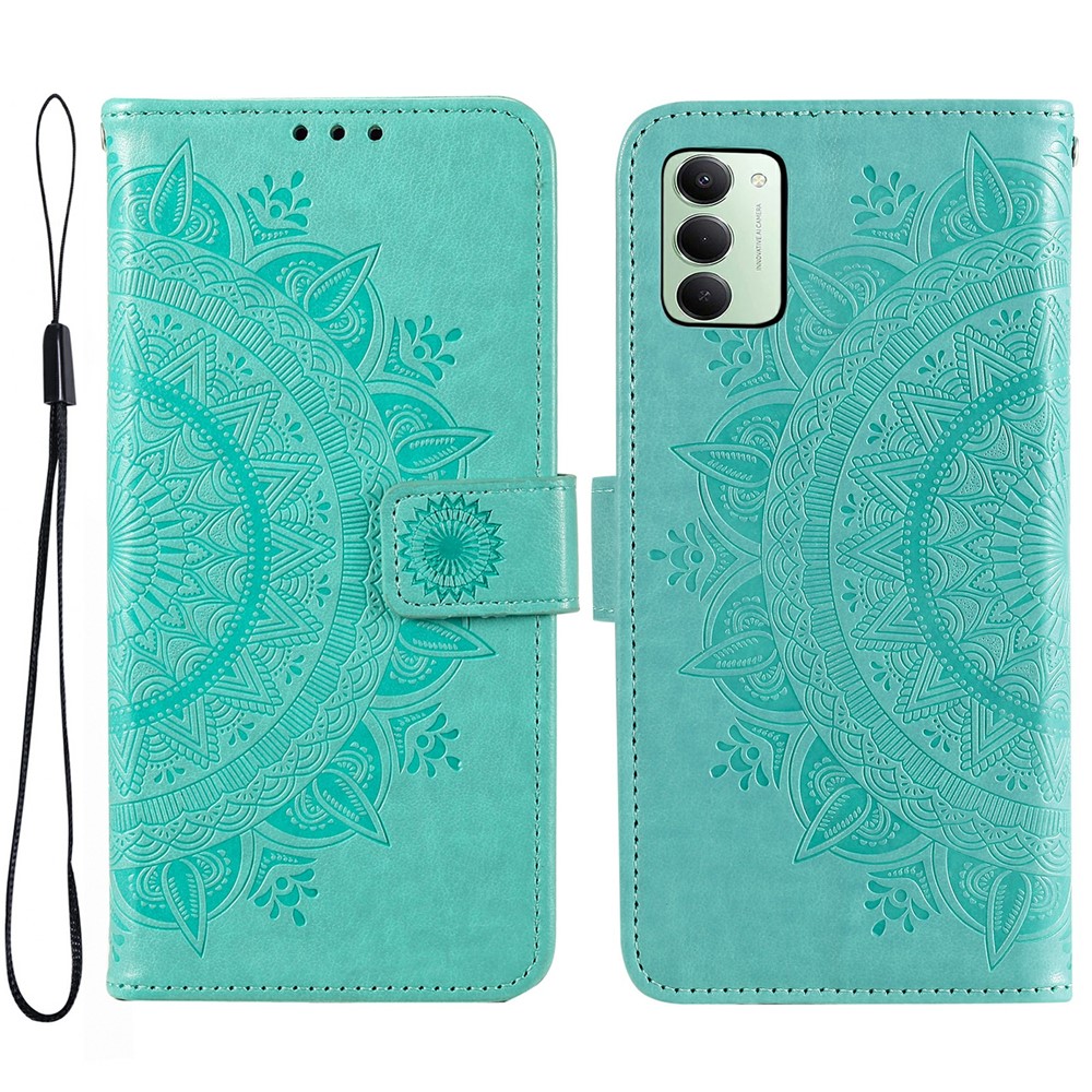  Xiaomi Redmi 15 Fodral Mandala Läder Grön