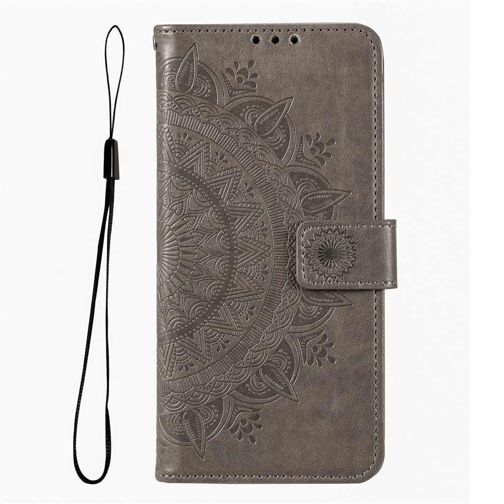  Xiaomi Redmi 15 Fodral Mandala Läder Grå