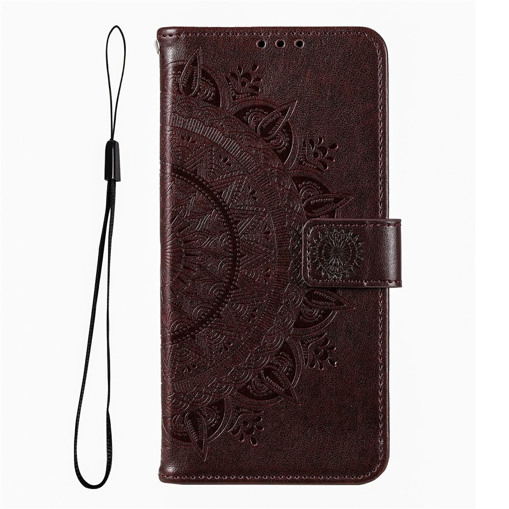  Xiaomi Redmi 15 Fodral Mandala Läder Brun