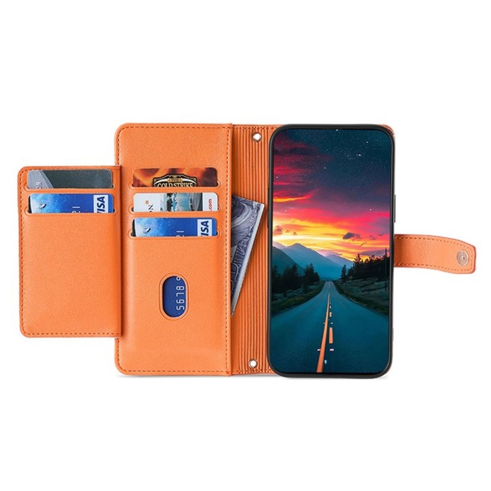  Xiaomi Redmi 15C Fodral Läder Multifunktionellt Orange