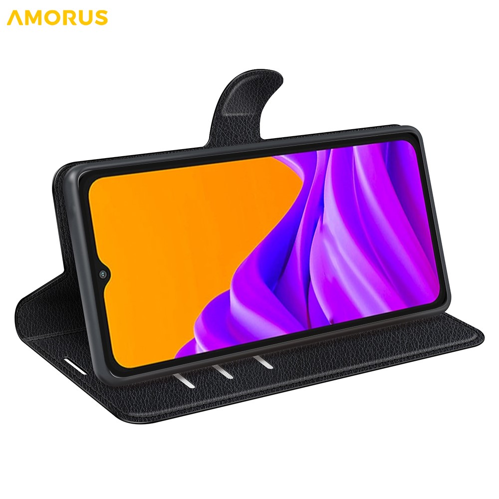 AMORUS AMORUS Samsung Galaxy Xcover 7 Pro Fodral Litchi Läder Svart