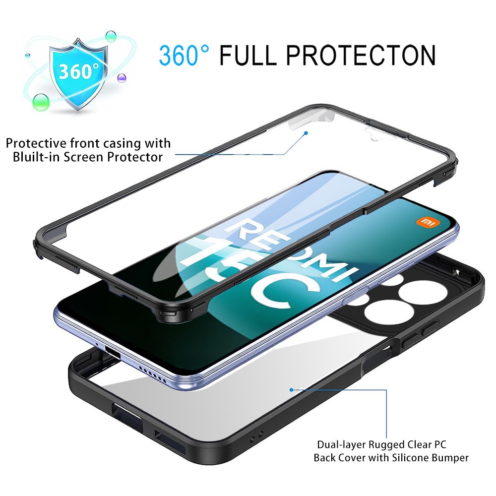  Xiaomi Redmi 15C Skal 360 Hybrid Defense Svart