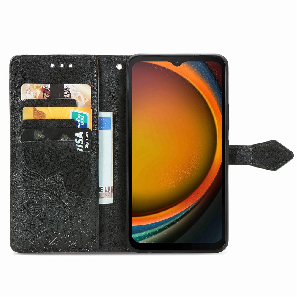  Samsung Galaxy Xcover 7 Fodral Mandala Läder Svart