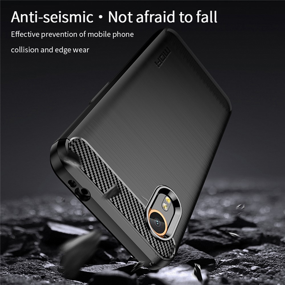 MOFI MOFI Samsung Galaxy Xcover 7 Skal Borstad Stål Textur Svart