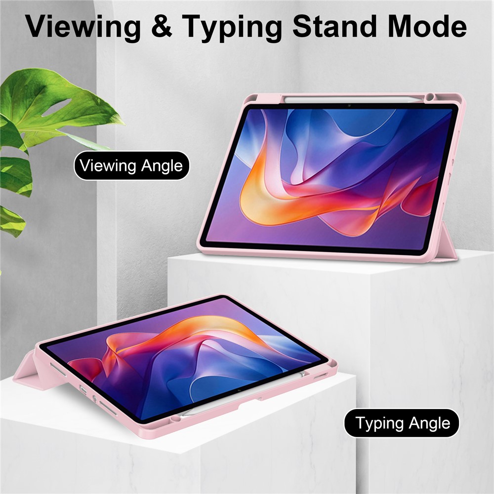  Xiaomi Redmi Pad 2 Fodral Tri-Fold Hybrid Rosa