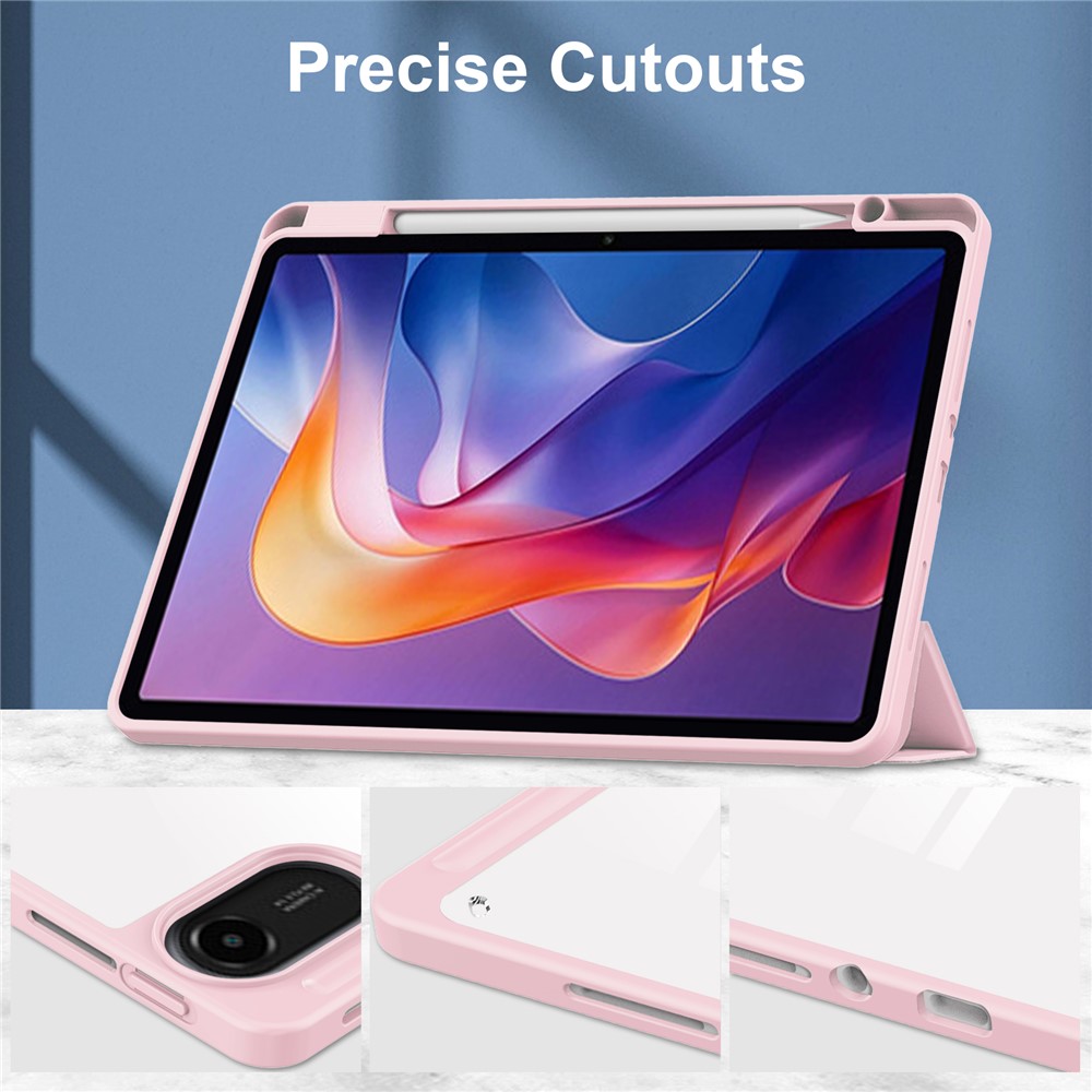  Xiaomi Redmi Pad 2 Fodral Tri-Fold Hybrid Rosa