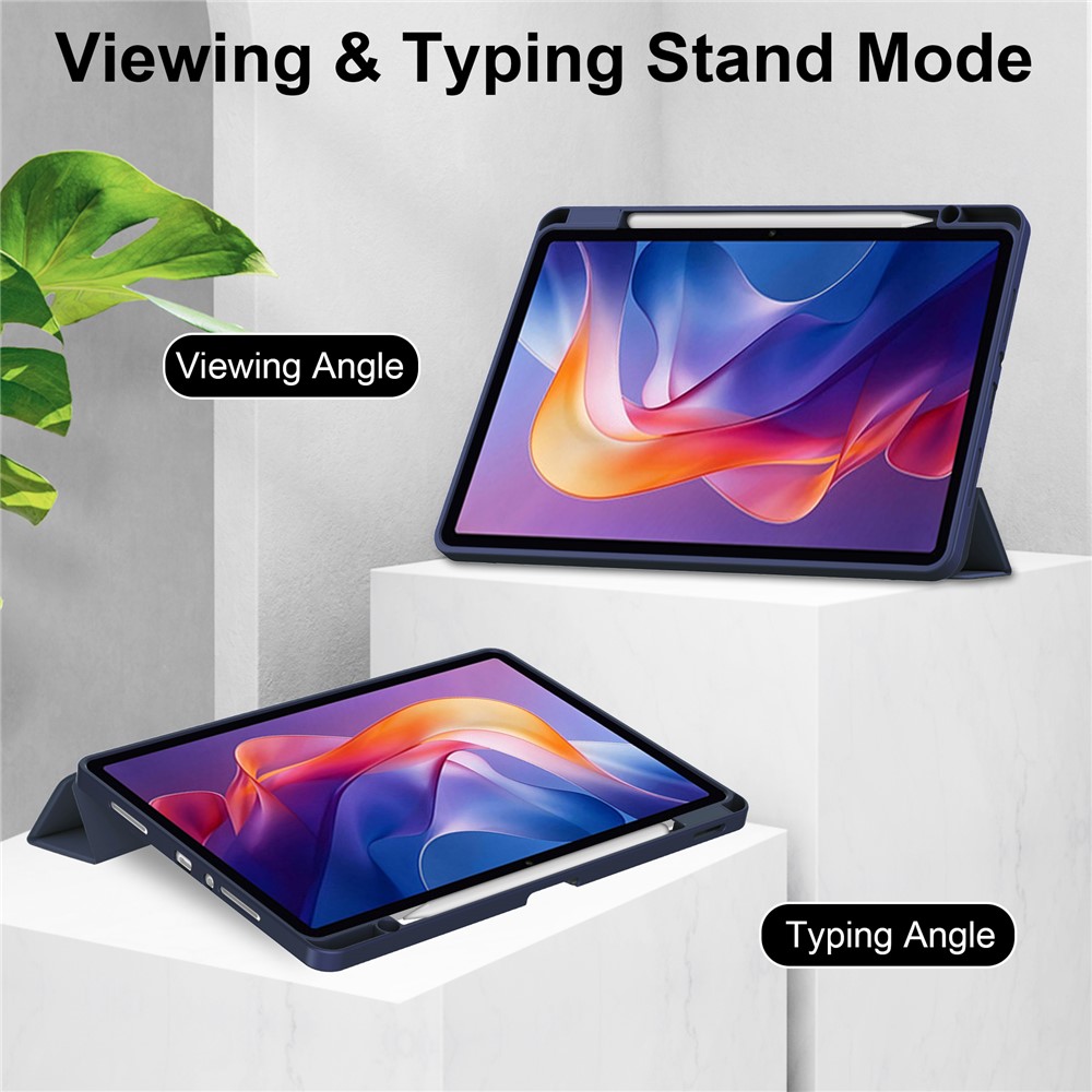  Xiaomi Redmi Pad 2 Fodral Tri-Fold Hybrid Mörk Blå