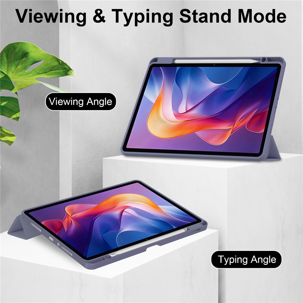  Xiaomi Redmi Pad 2 Fodral Tri-Fold Hybrid Lila