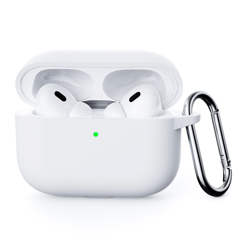  AirPods Pro 3 Skal Med Karbinhake Silikon Vit