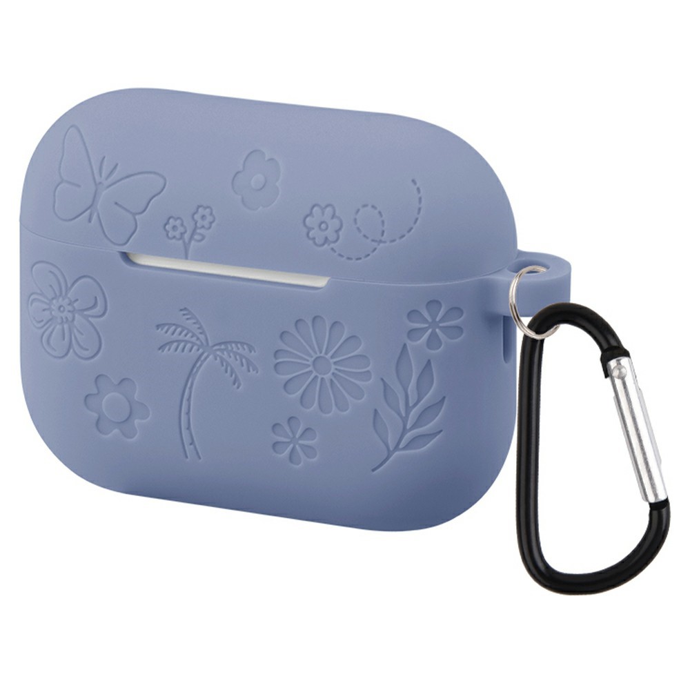  AirPods Pro 3 Skal Med Blommigt Tryck Silikon Lavendel Grå