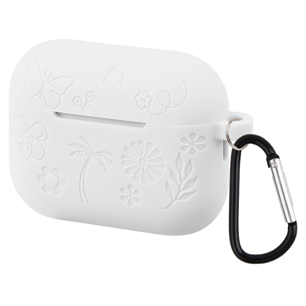  AirPods Pro 3 Skal Med Blommigt Tryck Silikon Vit